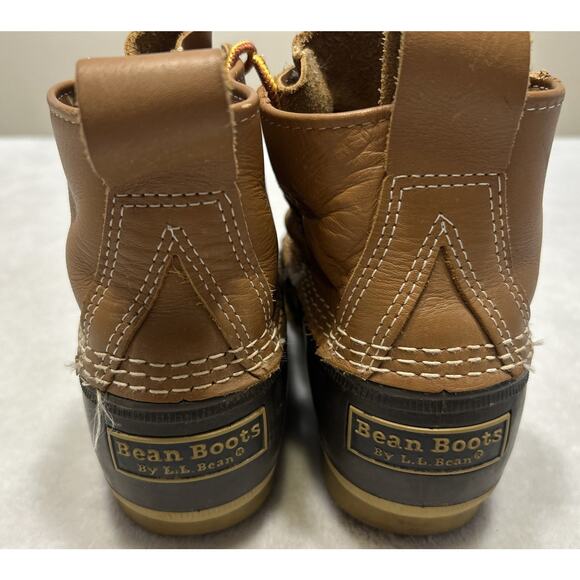 L.L. Bean Women's Boots Size 7.5 Brown Vintage Maine Hunting Rubber Leather Duck - Picture 4 of 7